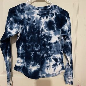 Girls Blue Tie-dye Long Sleeve Shirt Size Large